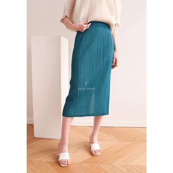 Chân váy Audora XẺ NGANG xếp ly nữ ống suông, chân váy midi nữ dập ly cao cấp không nhăn nhiều màu 76cm — ảnh 28