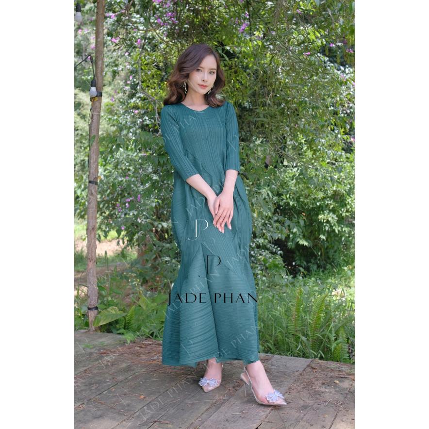 [HỎA TỐC] Váy Doris dập ly cao cấp JADEPHAN xếp ly lò xo nhiều màu — ảnh 7