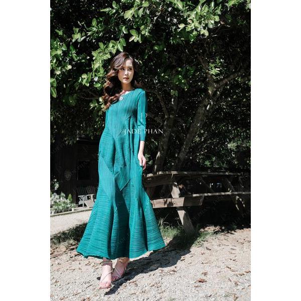 [HỎA TỐC] Váy Doris dập ly cao cấp JADEPHAN xếp ly lò xo nhiều màu — ảnh 2