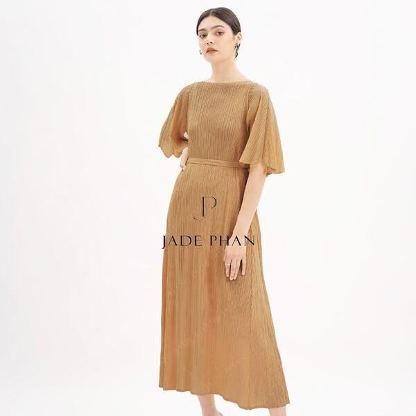 Váy Charisse dập ly cao cấp JADEPHAN xếp ly lò xo — ảnh 8