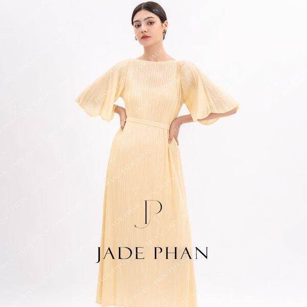 Váy Charisse dập ly cao cấp JADEPHAN xếp ly lò xo — ảnh 10