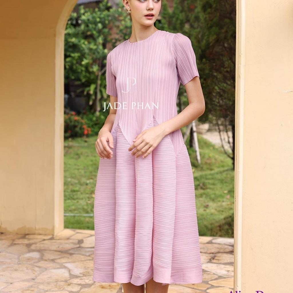 Váy Alice dập ly cao cấp JADEPHAN xếp ly lò xo thanh lịch — ảnh 14