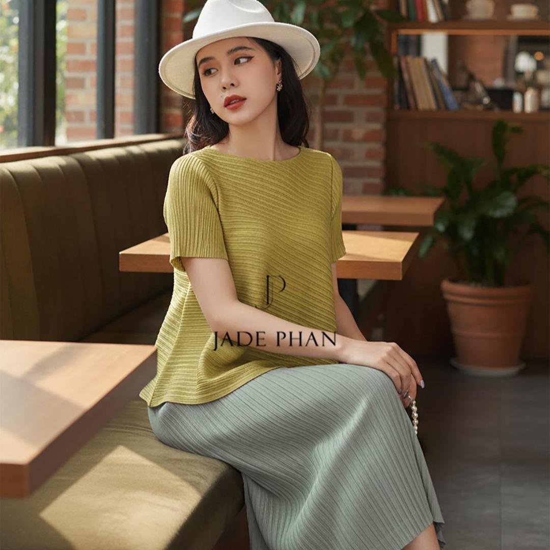 Set gồm áo và chân váymix màu, bộ áo và chân váy midi nữ thanh lịch nhiều màu Jennie Holly — ảnh 7