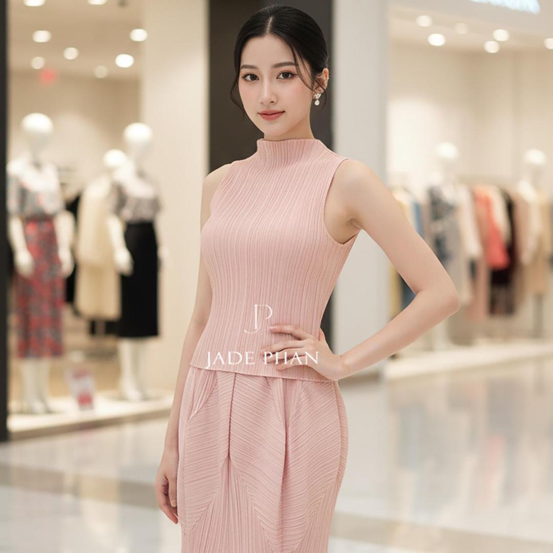 Set gồm áo và chân váy, bộ áo và chân váy xếp ly thanh lịch nhiều màu Onni Emily — ảnh 2
