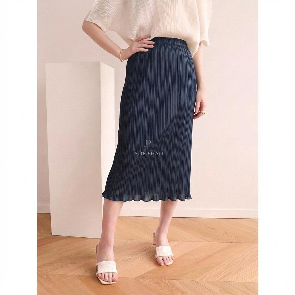 [HỎA TỐC]Chân váy Naomi viền cong bèo nhún xếp ly nữ sang trọng — ảnh 1