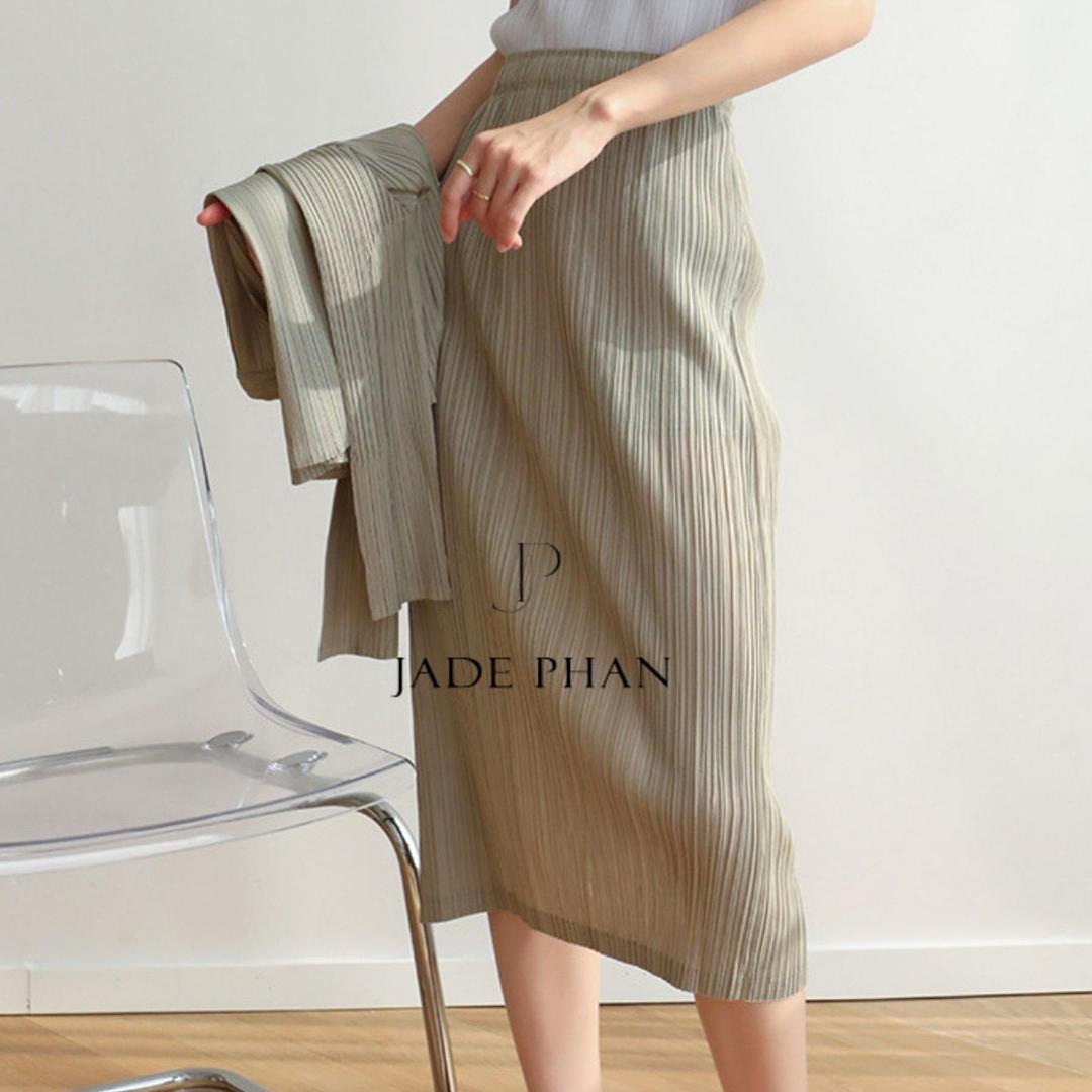 Chân váy Holly XẺ SAU xếp ly, dáng ngắn và dài, chân váy midi nữ dập ly cao cấp không nhăn nhiều màu 76cm 86cm — ảnh 57