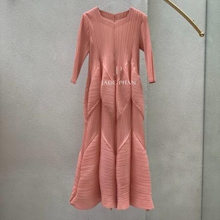 Váy Rose dập ly cao cấp JADEPHAN xếp ly lò xo thanh lịch — ảnh 4