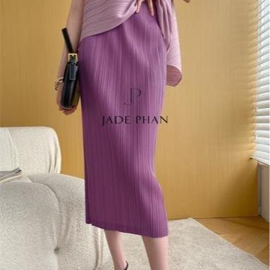 Chân váy Holly XẺ SAU xếp ly, dáng ngắn và dài, chân váy midi nữ dập ly cao cấp không nhăn nhiều màu 76cm 86cm — ảnh 38