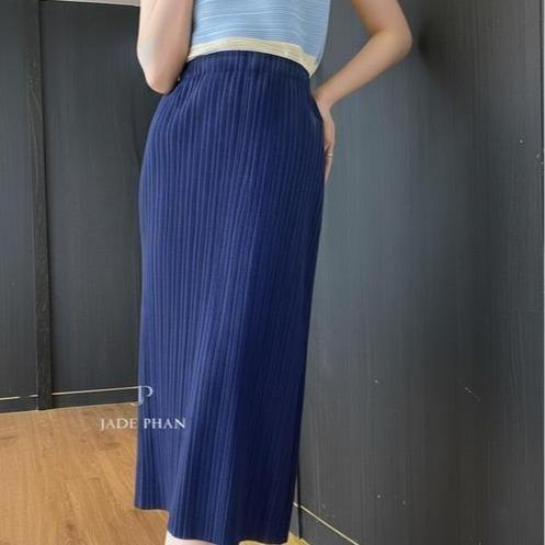 Chân váy Holly XẺ SAU xếp ly, dáng ngắn và dài, chân váy midi nữ dập ly cao cấp không nhăn nhiều màu 76cm 86cm — ảnh 17