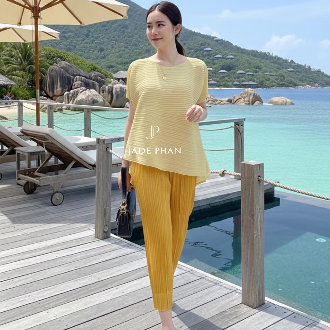 Set gồm áo và quầnmix màu, bộ quần áo dập ly cao cấp không nhăn phong cách cá tính nhiều màu Katle Daisy — ảnh 8