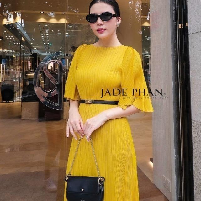 Váy Charisse dập ly cao cấp JADEPHAN xếp ly lò xo — ảnh 12