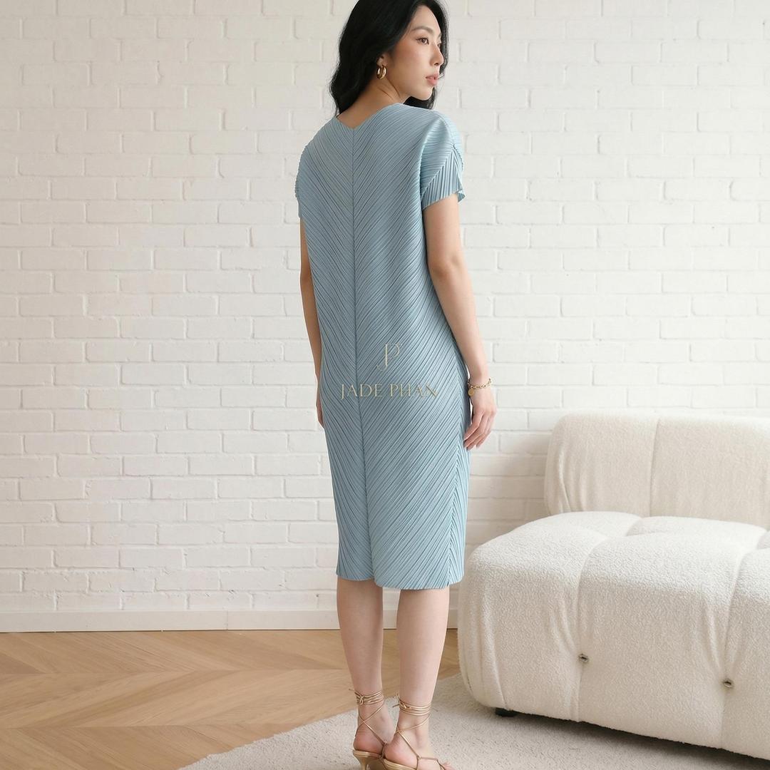 Váy Boise dập ly cao cấp JADEPHAN xếp ly lò xo — ảnh 2