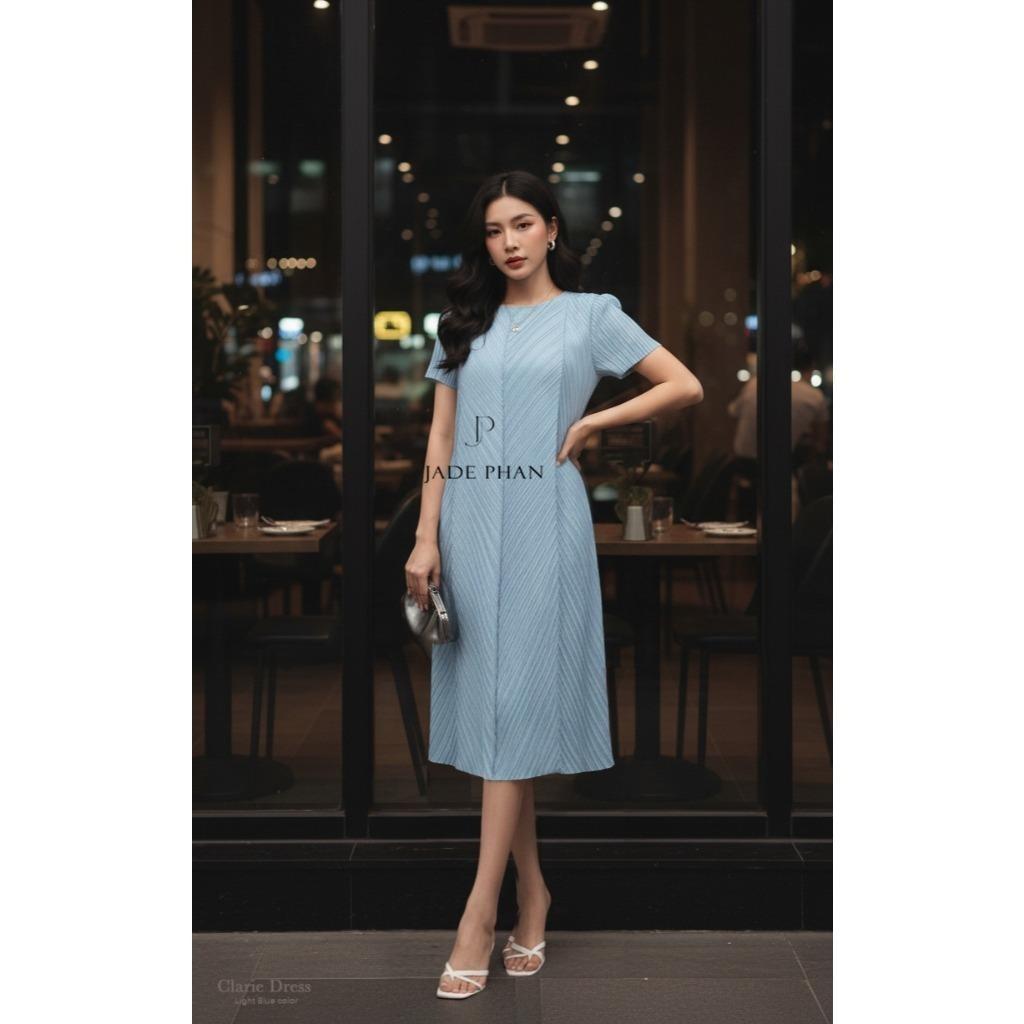 Váy Clarie dập ly cao cấp JADEPHAN nhiều màu thanh lịch — ảnh 1