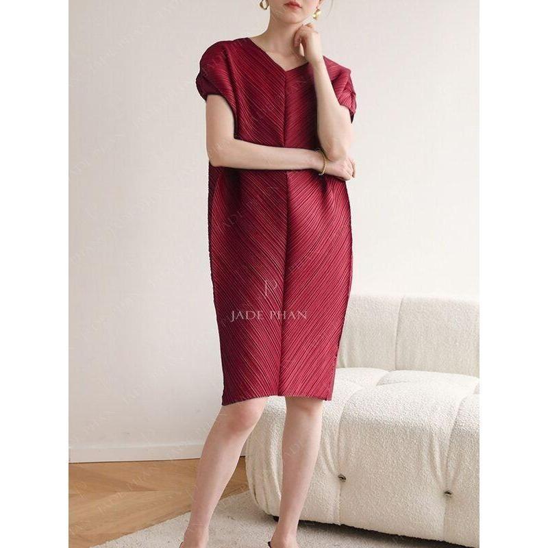 Váy Boise dập ly cao cấp JADEPHAN xếp ly lò xo — ảnh 6