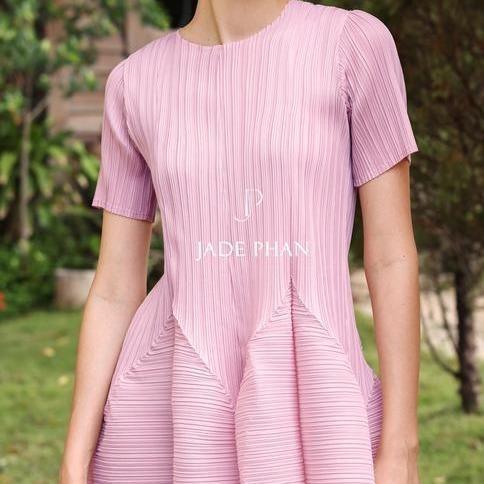 Váy Alice dập ly cao cấp JADEPHAN xếp ly lò xo thanh lịch — ảnh 13
