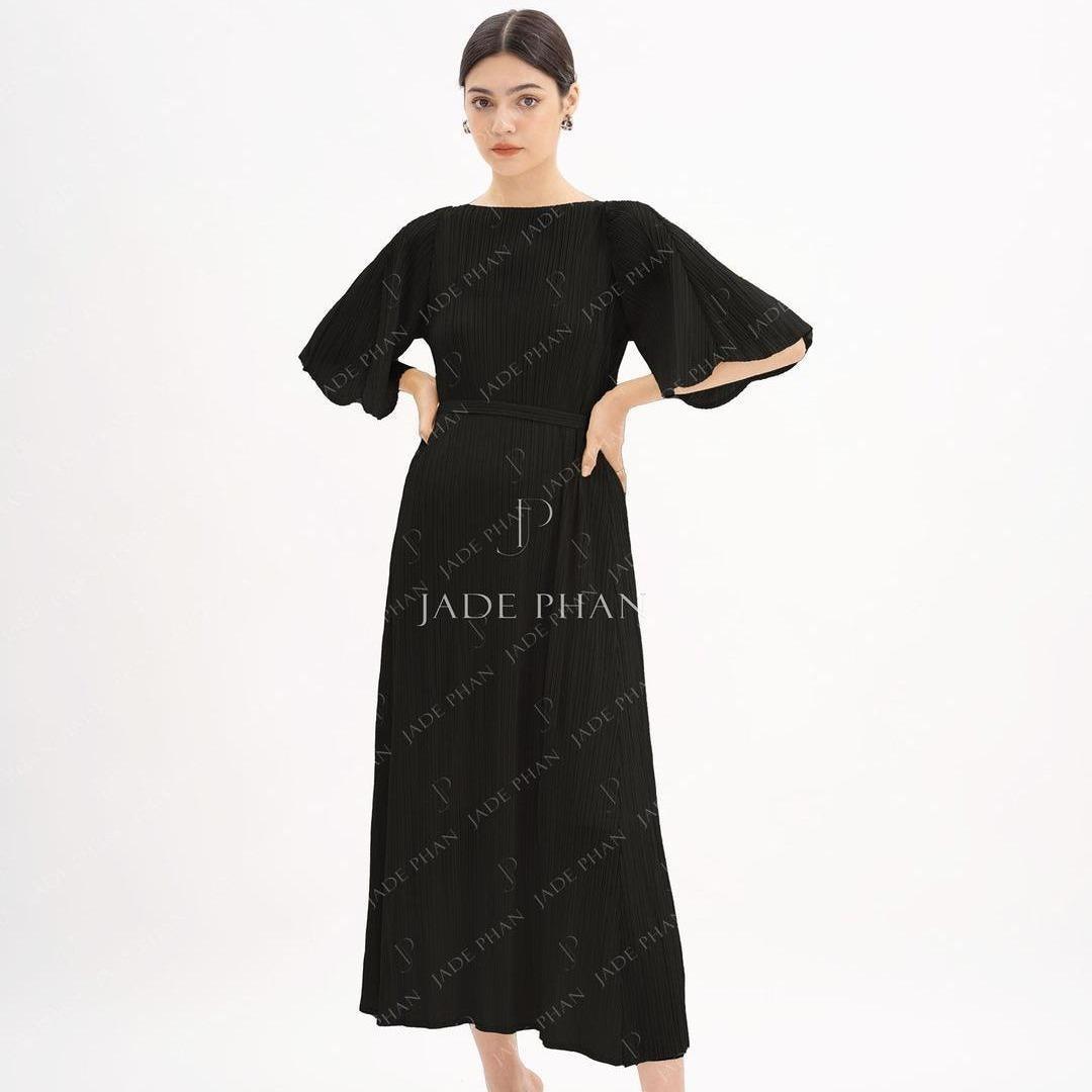 Váy Charisse dập ly cao cấp JADEPHAN xếp ly lò xo — ảnh 4