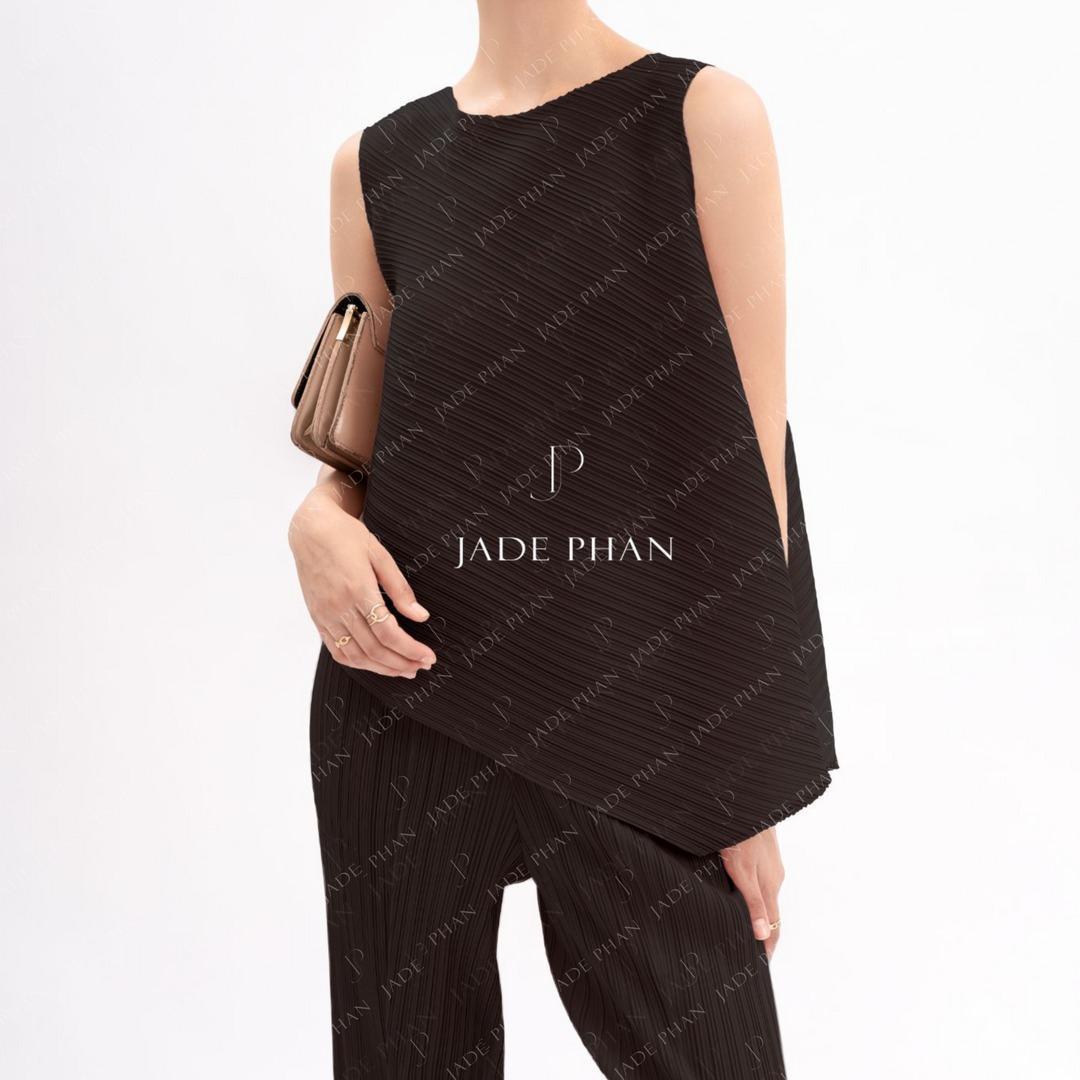 Áo Léa dập ly cao cấp JADEPHAN xếp ly lò xo nhiều màu — ảnh 2