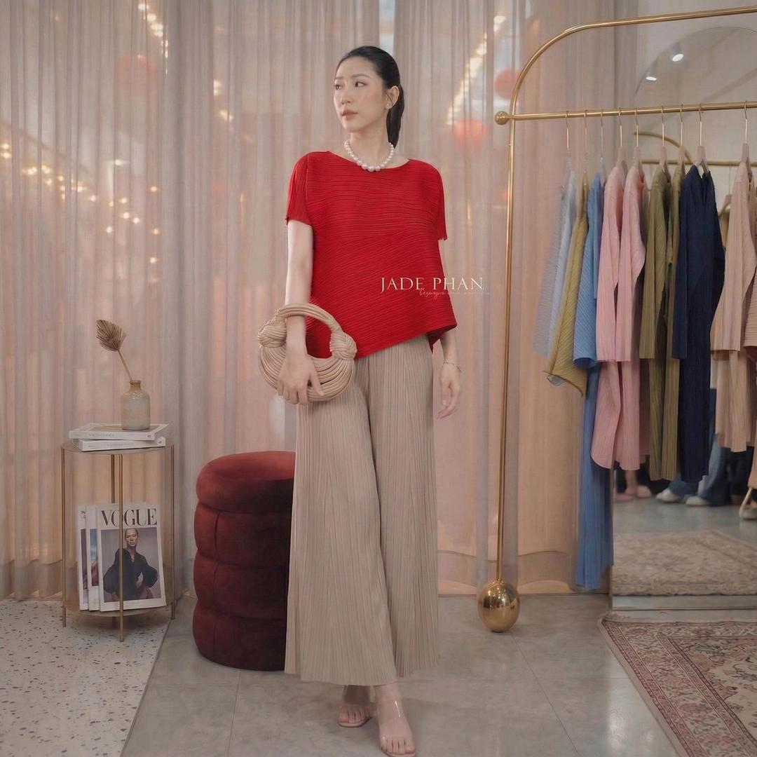 Set gồm áo và quần, bộ quần áo xếp ly cao cấp sang trọng chuẩn form Katle Gerda — ảnh 1
