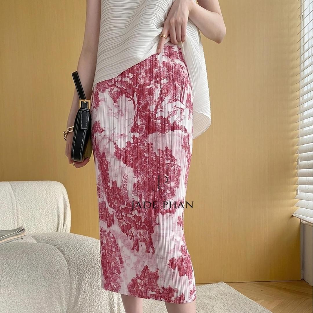 Chân váy Holly xẻ sau [JADEPHAN] in họa tiết — ảnh 10
