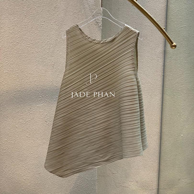Áo Léa dập ly cao cấp JADEPHAN xếp ly lò xo nhiều màu — ảnh 20