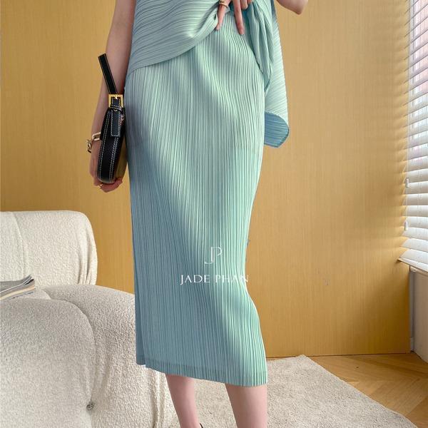Chân váy Audora XẺ CẠNH xếp ly nữ ống suông, chân váy midi nữ dập ly cao cấp không nhăn nhiều màu 76cm — ảnh 10