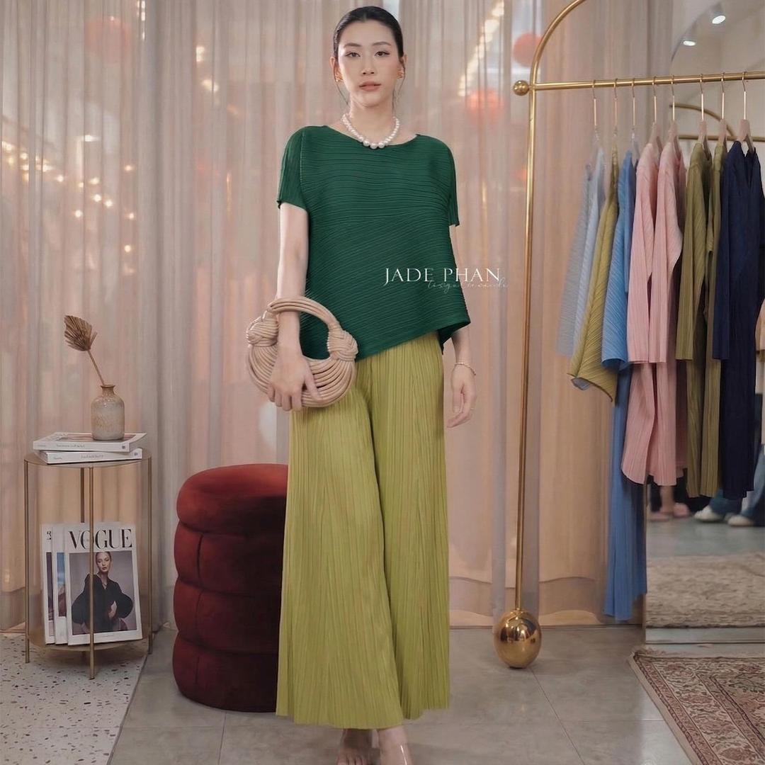 Set gồm áo và quần, bộ quần áo xếp ly cao cấp sang trọng chuẩn form Katle Gerda — ảnh 5