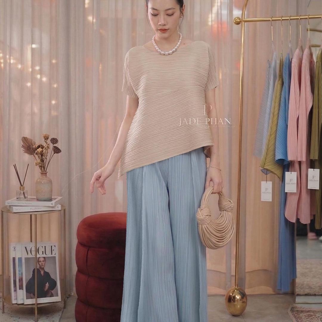Set gồm áo và quần, bộ quần áo xếp ly cao cấp sang trọng chuẩn form Katle Gerda — ảnh 15