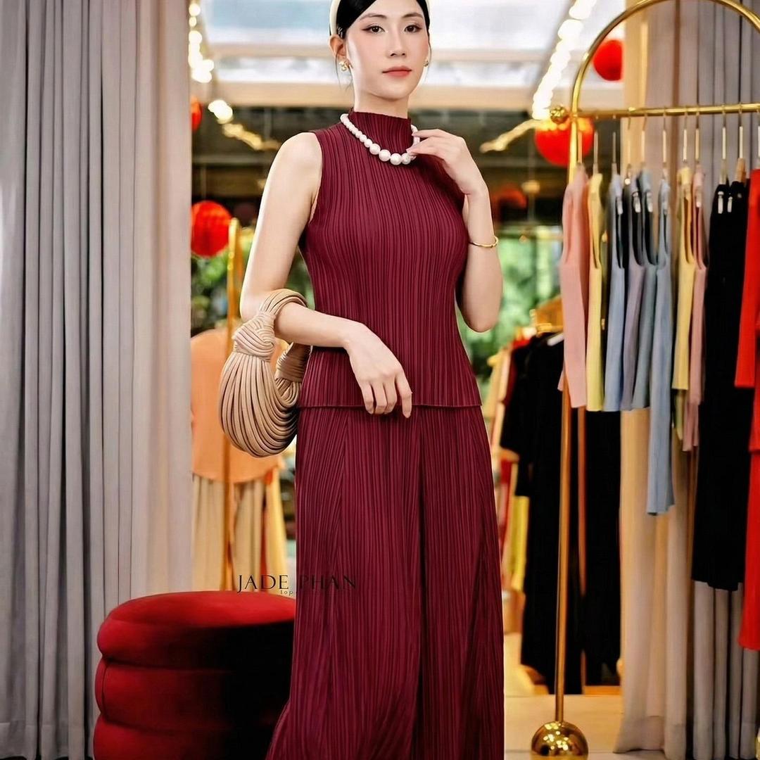 Set gồm áo và chân váy, bộ áo cổ lọ và chân váy xòe chữ A thanh lịch nhiều màu Onni Yuuka — ảnh 1