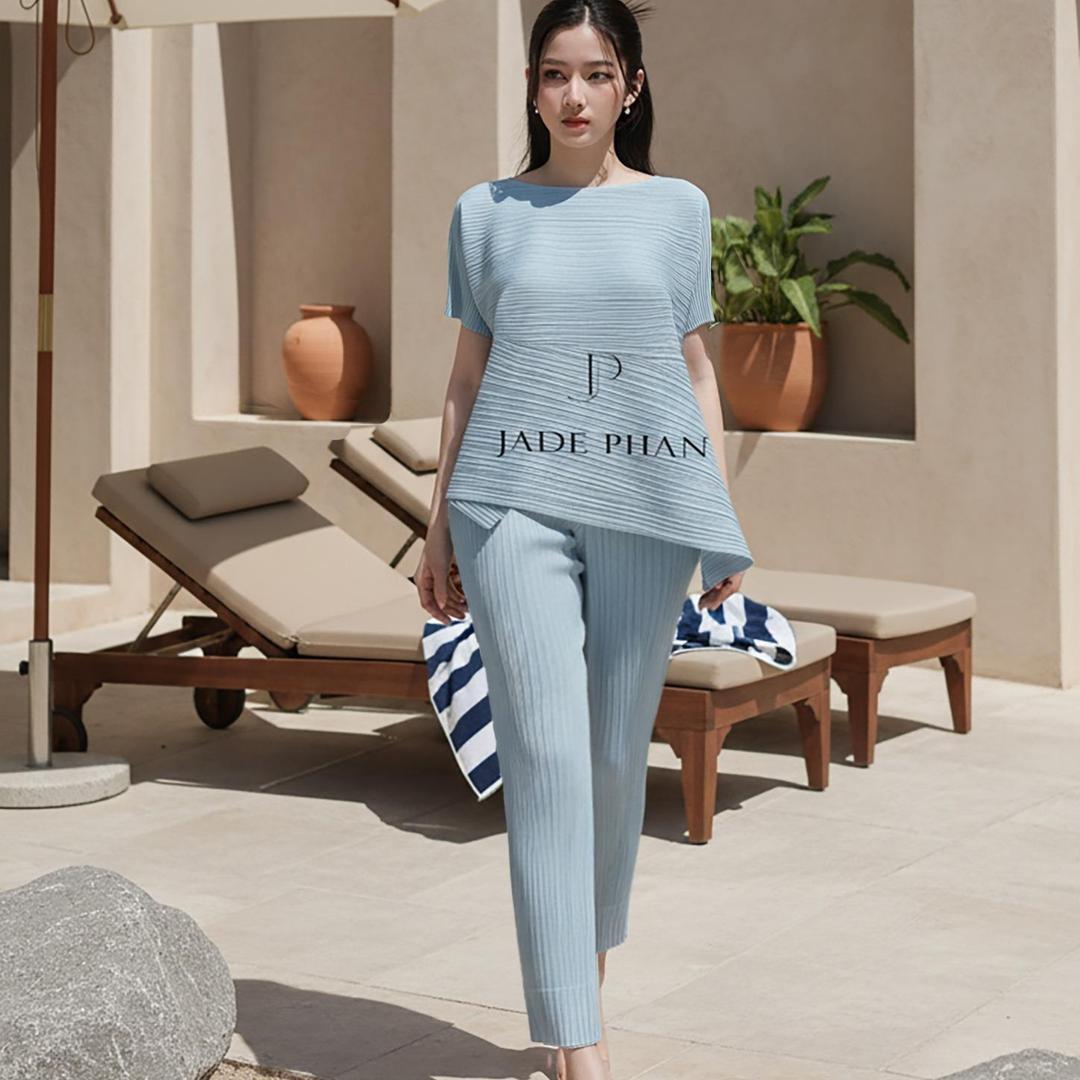 Set gồm áo và quầnđồng màu, bộ quần áo dập ly cao cấp không nhăn phong cách cá tính nhiều màu Katle Daisy — ảnh 15