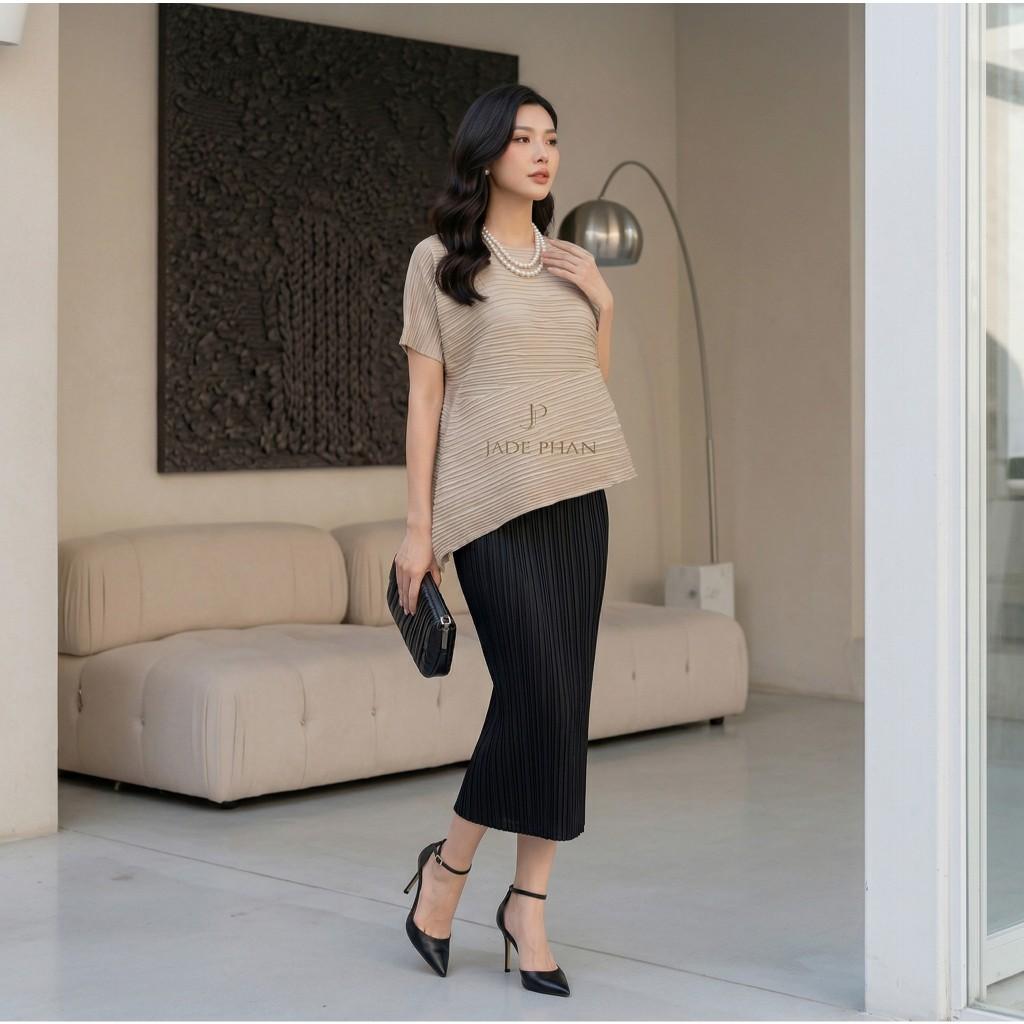 Set áo nhiều màu và chân váy ĐenKatle Holly xếp ly, bộ áo và chân váy bút chì — ảnh 8