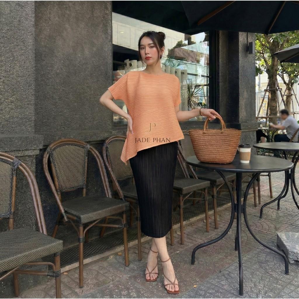 Set áo nhiều màu và chân váy ĐenKatle Holly xếp ly, bộ áo và chân váy bút chì — ảnh 4