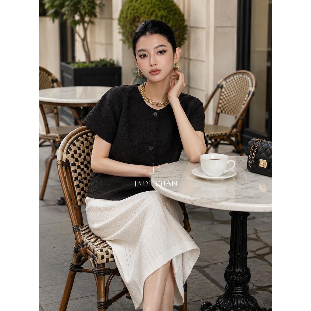 Áo Aimee dập ly cao cấp JADEPHAN xếp ly lò xo nhiều màu — ảnh 10