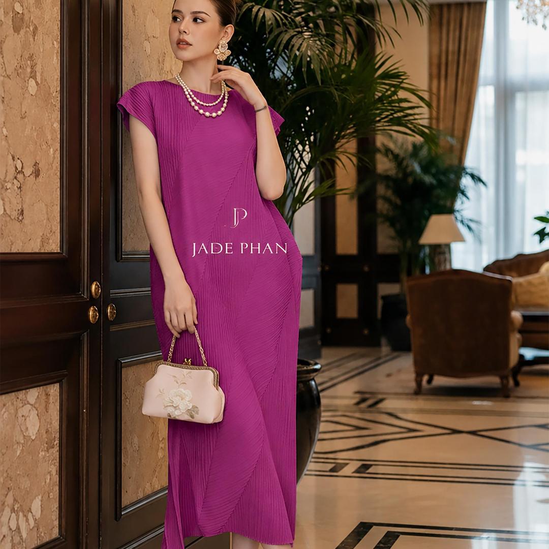 Váy Louisa dập ly cao cấp JADEPHAN freesize nhiều màu — ảnh 6