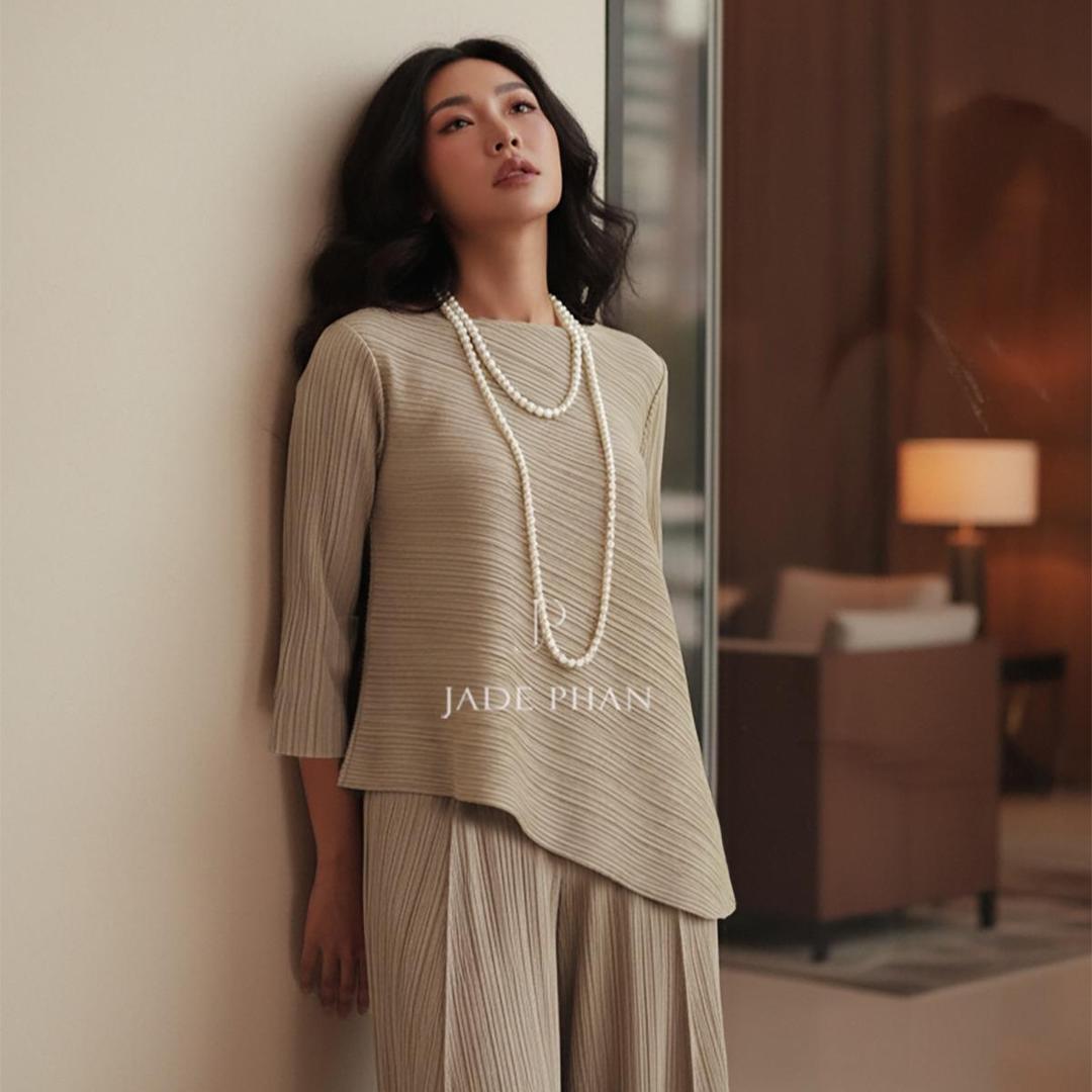 Áo Gerda dập ly cao cấp JADEPHAN thanh lịch nhiều màu — ảnh 11