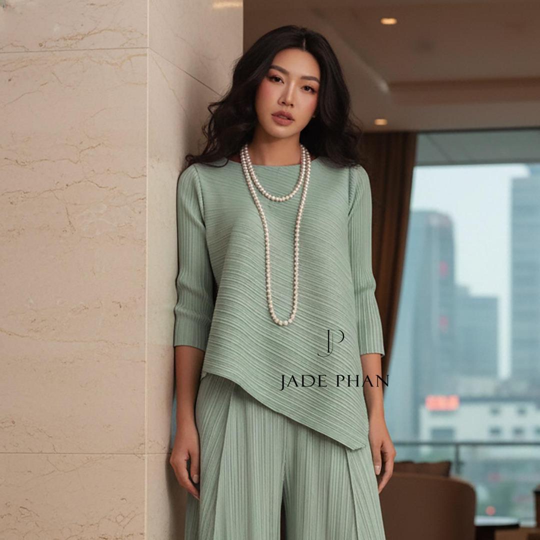 Áo Gerda dập ly cao cấp JADEPHAN thanh lịch nhiều màu — ảnh 15