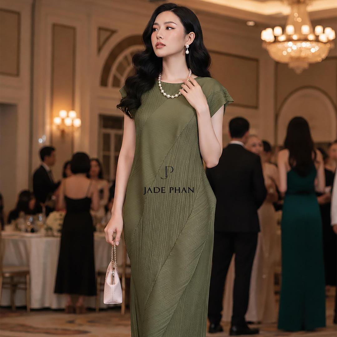 Váy Louisa dập ly cao cấp JADEPHAN freesize nhiều màu — ảnh 3