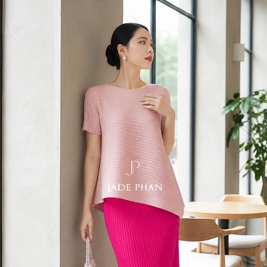 [HỎA TỐC]Áo Jennie xếp ly nữ sang trọng, áo dập ly tay ngắn tà chéo Cao Cấp Không Nhăn nhiều màu — ảnh 1