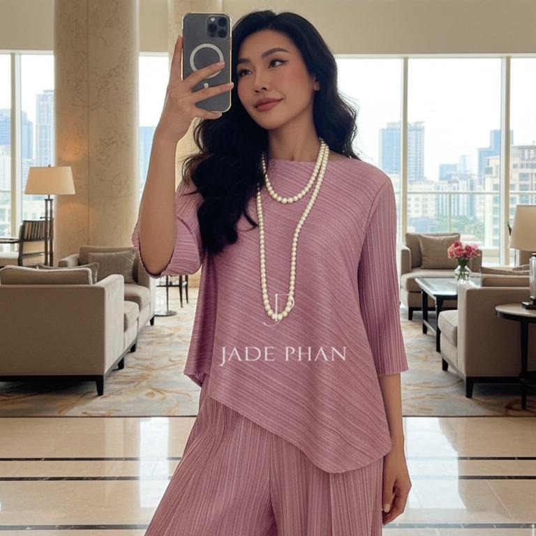 Áo Gerda dập ly cao cấp JADEPHAN thanh lịch nhiều màu — ảnh 19
