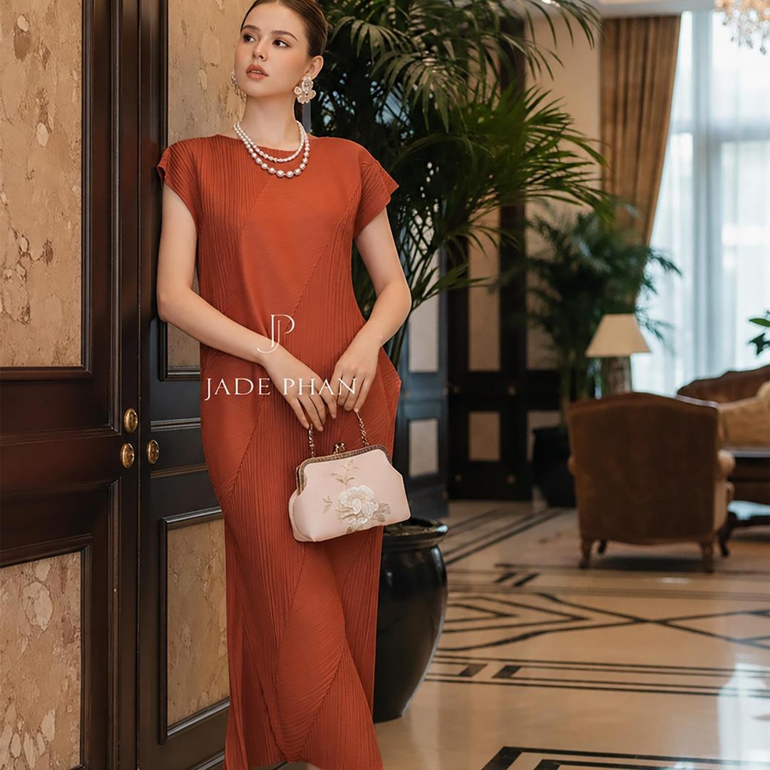 Váy Louisa dập ly cao cấp JADEPHAN freesize nhiều màu — ảnh 2