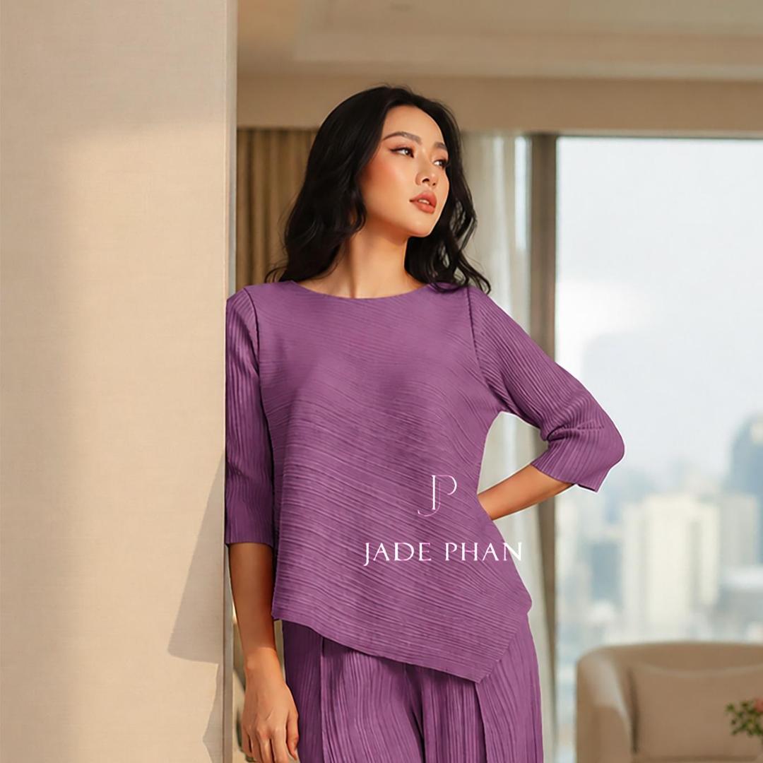Áo Gerda dập ly cao cấp JADEPHAN thanh lịch nhiều màu — ảnh 21