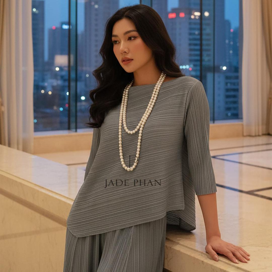 Áo Gerda dập ly cao cấp JADEPHAN thanh lịch nhiều màu — ảnh 7